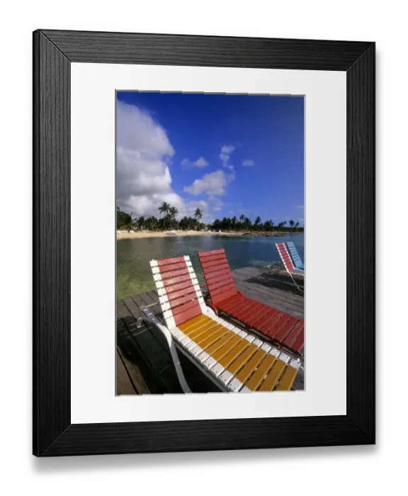 Framed Print : Deck chairs Ambergris Caye, Belize Framed Print : Deck chairs Ambergris Caye, Belize