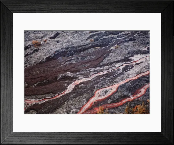 Framed Print : Big Island, Hawaii. Lava flowing from Kilauea Volcano, Hawai i Volcanoes National