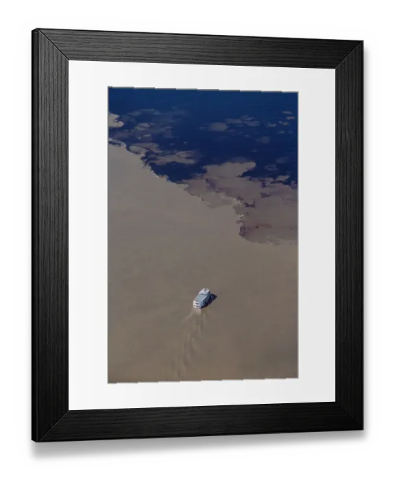 Framed Print : South America, Brazil, Amazon, Amazon River, Meeting of the Waters. Area where Framed Print : South America, Brazil, Amazon, Amazon River, Meeting of the Waters. Area where