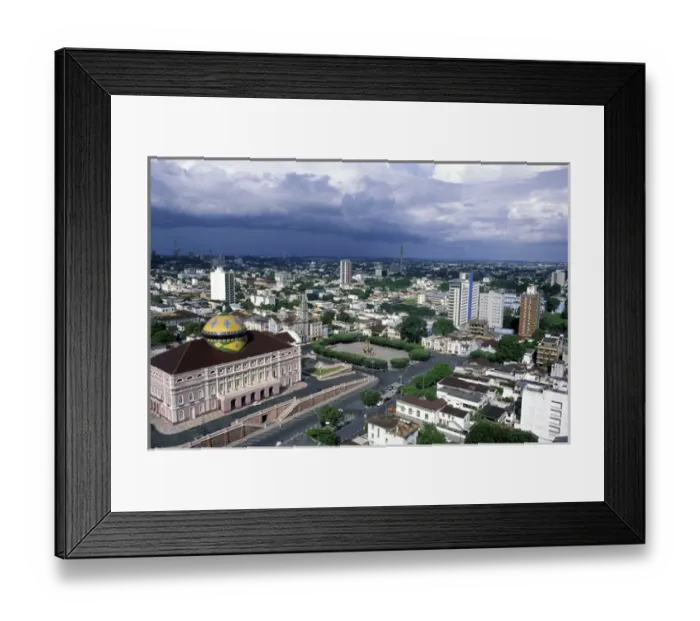 Framed Print : Brazil, Manaus. Aerial of Opera House