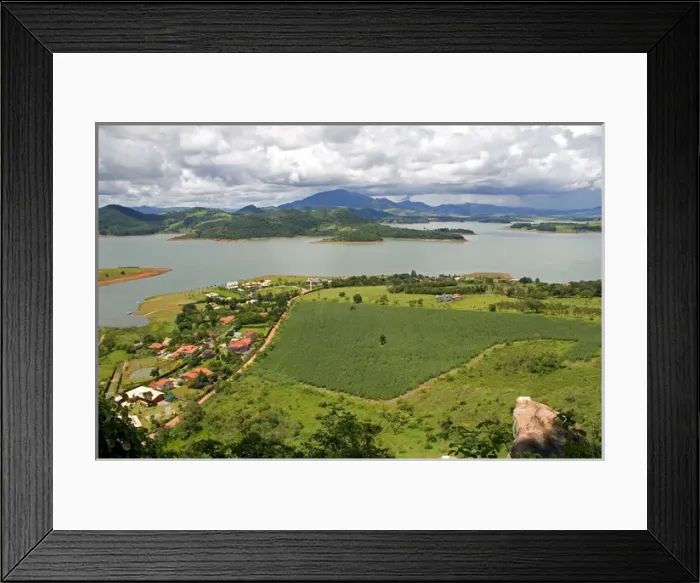 Framed Print : Countryside and reservoir near Sao Paulo, Brazil