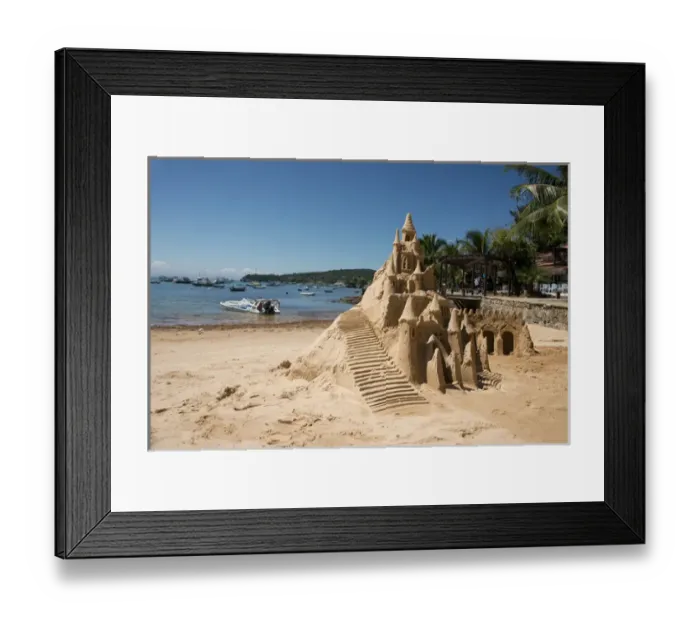 Framed Print : Brazil, state of Rio de Janeiro, Buzios. Sand castle on beach Framed Print : Brazil, state of Rio de Janeiro, Buzios. Sand castle on beach