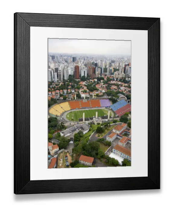 Framed Print : Aerial view of the Estadio Pacaembu in Sao Paulo, Brazil