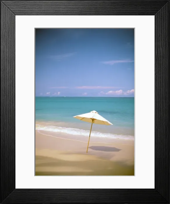 Framed Print : USA, Hawaii. Umbrella on beach Framed Print : USA, Hawaii. Umbrella on beach