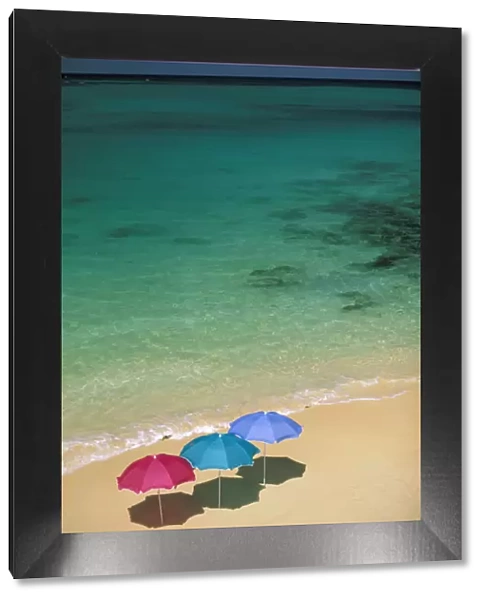 USA, Hawaii. Umbrellas on beach