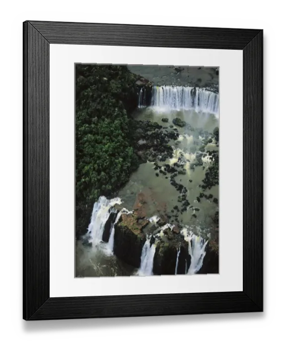 Framed Print : South America, Brazil, Argentina, Igwazu, Igwacu Falls thunder into the Igwacu River
