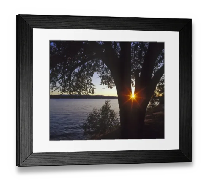 Framed Print : Lake Cour d Alene at Sunset in Idaho