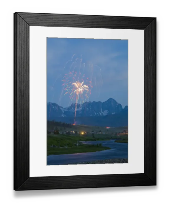 Framed Print : 4th of July fireworks over Stanley Idaho Framed Print : 4th of July fireworks over Stanley Idaho