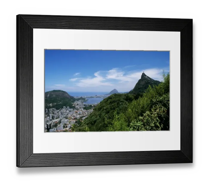 Framed Print : Rio de Janeiro, Brazil. View of the Christ Statue and Corcovado mountain with the city of Rio Framed Print : Rio de Janeiro, Brazil. View of the Christ Statue and Corcovado mountain with the city of Rio