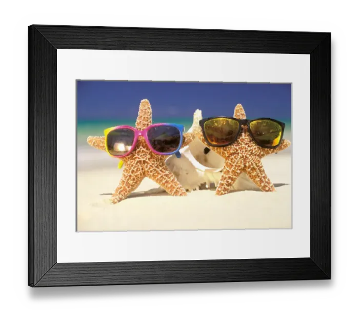 Framed Print : USA, Hawaiian Islands. Star fish with sunglasses Framed Print : USA, Hawaiian Islands. Star fish with sunglasses