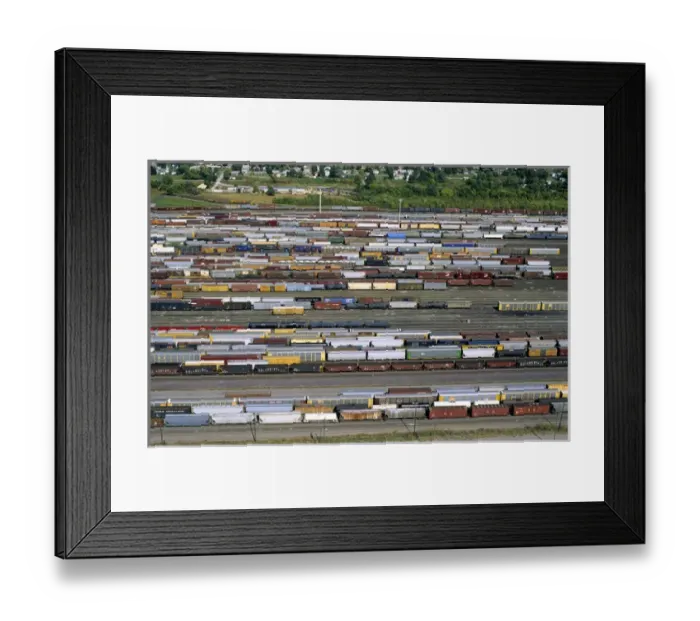 Framed Print : Railroad switchyard in East St. Louis, Illinois Framed Print : Railroad switchyard in East St. Louis, Illinois