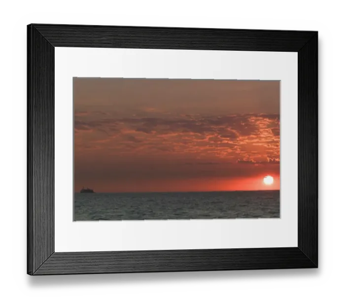 Framed Print : 07. USA, Illinois, Chicago: Lake Michigan Sunrise from North Ave. Beach Framed Print : 07. USA, Illinois, Chicago: Lake Michigan Sunrise from North Ave. Beach