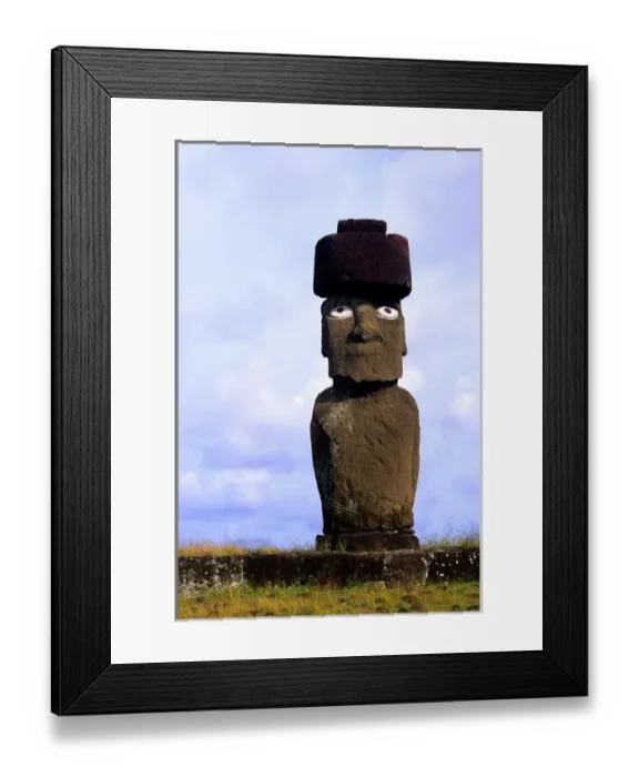 Framed Print : Tahai Platform Moai Statue Abstracts Easter Island during Tapati Festival Rapa Nui