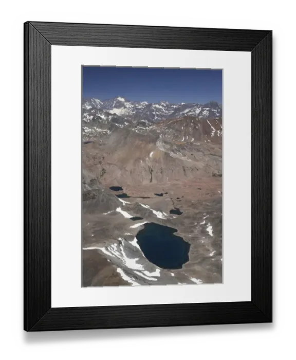 Framed Print : South America, Chile, Lakes High in Andes Mountains, near Santiago - aerial