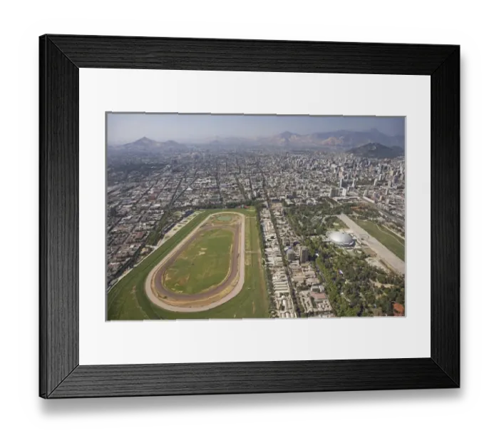Framed Print : Club Hipico (Santiago Racetrack), and Parque O Higgins (right), Santiago, Chile