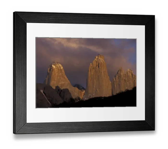 Framed Print : SA, Chile, Torres del Paine National Park. Torres del Paine in morning light