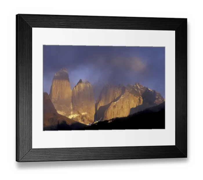 Framed Print : SA, Chile, Torres del Paine National Park. Torres del Paine in morning light