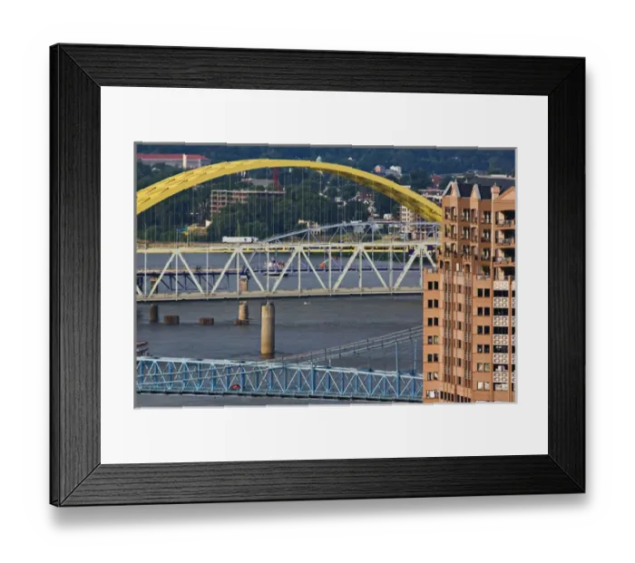 Framed Print : Series of bridges crossing Ohio Rvier between Covington, KY and Cincinnati, Ohio Framed Print : Series of bridges crossing Ohio Rvier between Covington, KY and Cincinnati, Ohio