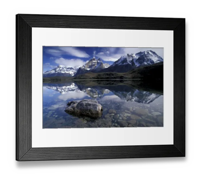 Framed Print : SA, Chile, Patagonia, Torres Del Paine National Park, Cuernos del Paine