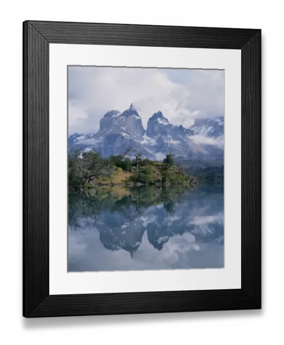 Framed Print : Paine Cuernos (Horns) and reflection, Torres del Paine National Park, Chile. Original Framed Print : Paine Cuernos (Horns) and reflection, Torres del Paine National Park, Chile. Original