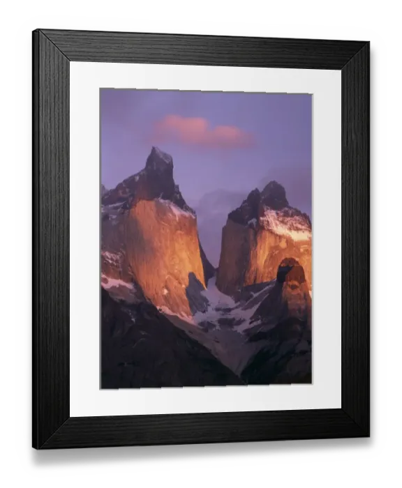 Framed Print : South America, Chile, Patagonia, Torres del Paine NP The Horns at sunrise