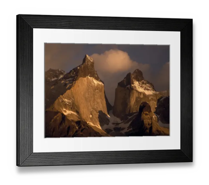 Framed Print : SA, Chile, Patagonia, Torres del Paine NP The Horns at sunrise Framed Print : SA, Chile, Patagonia, Torres del Paine NP The Horns at sunrise