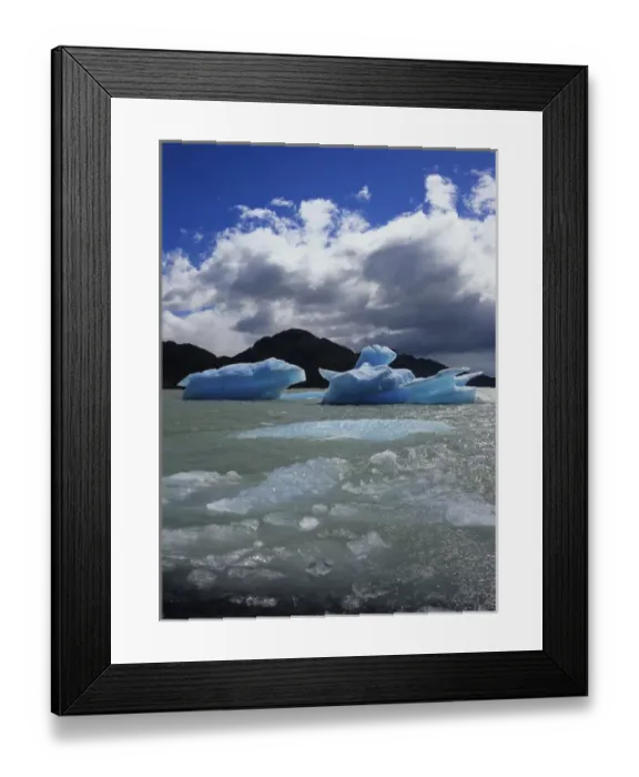 Framed Print : Lago Gray and ice floes, once part of Gray Glacier