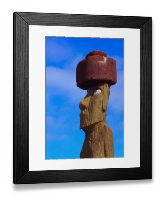 Framed Print : One Moais (volcanic stone sculptures) by the ocean, Ahu Tahai, Easter Island, Chile Framed Print : One Moais (volcanic stone sculptures) by the ocean, Ahu Tahai, Easter Island, Chile