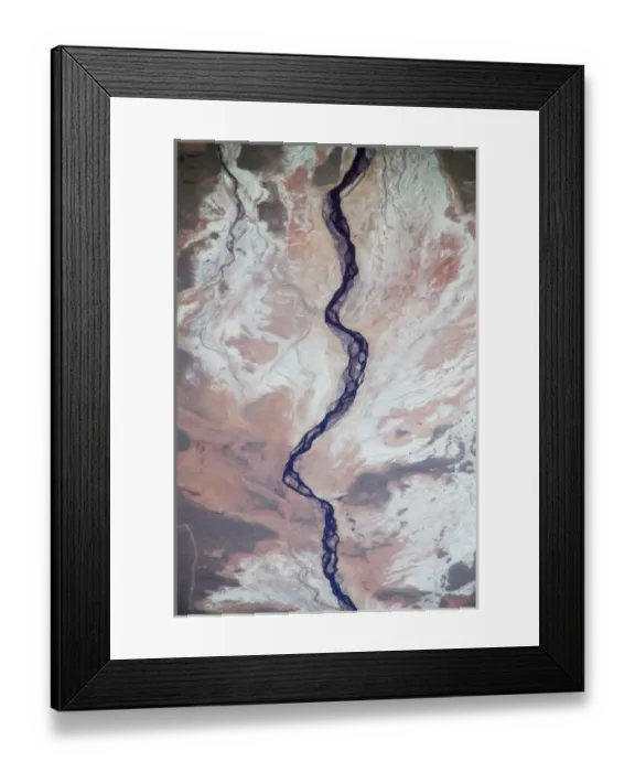 Framed Print : Aerial view of river going through the desert in North Chile Framed Print : Aerial view of river going through the desert in North Chile