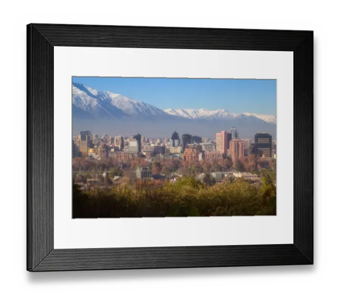 Framed Print : Cityscape of Santiago with Andes Mountains, Chile Framed Print : Cityscape of Santiago with Andes Mountains, Chile