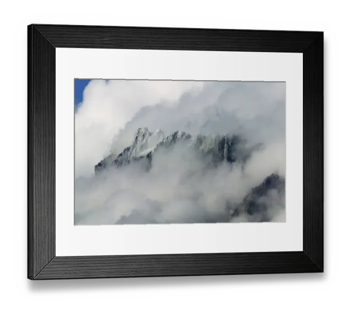 Framed Print : Landscape of Cuernos del Paine shrouded in clouds, Torres del Paine National Park