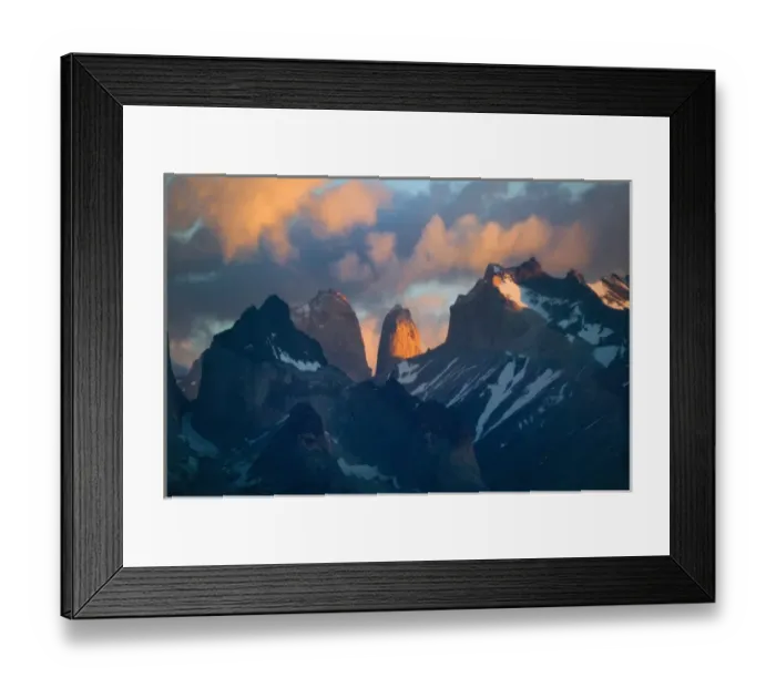 Framed Print : Morning view of Cuernos del Paine and Torres del Paine, Torres del Paine National Park Framed Print : Morning view of Cuernos del Paine and Torres del Paine, Torres del Paine National Park