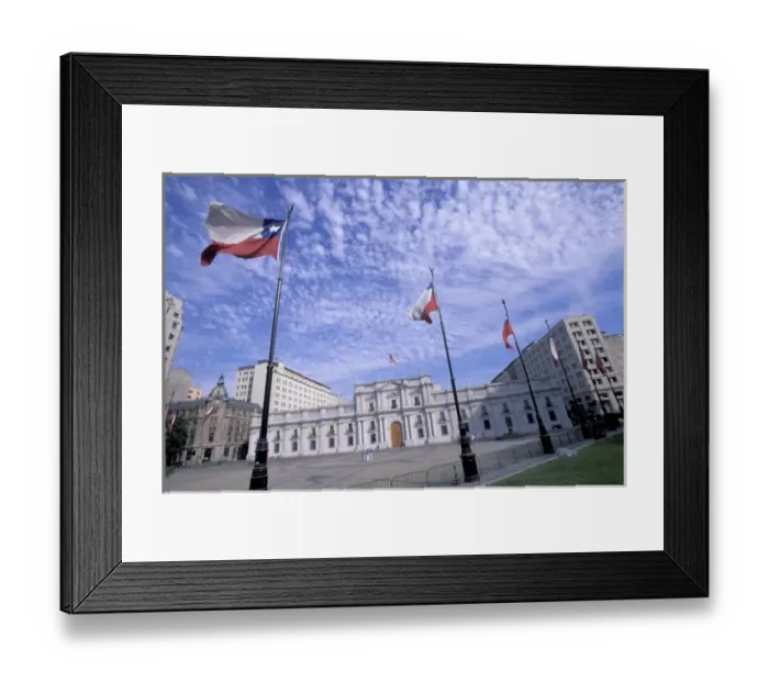 Framed Print : South America, Chile, Santiago Palacio de la Moneda, the historically important Presidential Framed Print : South America, Chile, Santiago Palacio de la Moneda, the historically important Presidential