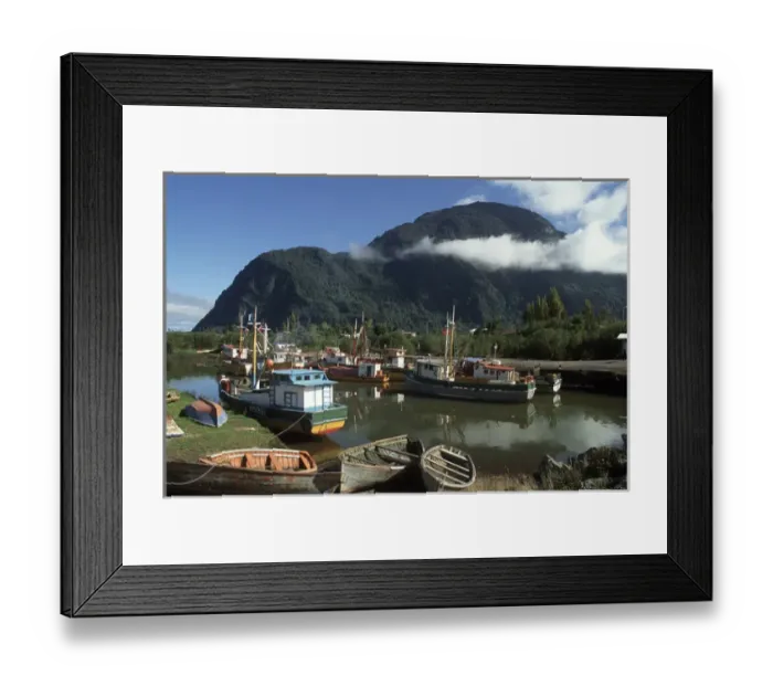 Framed Print : South America, Chile Aisen Region, Port Aisen Framed Print : South America, Chile Aisen Region, Port Aisen