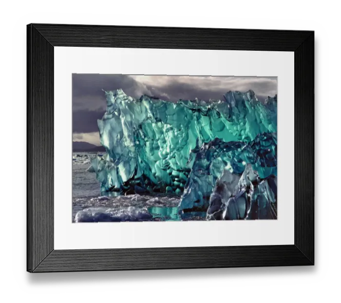 Framed Print : South America, Chile, San Rafael Lagoon NP. The aquamarine color of a newly calved Framed Print : South America, Chile, San Rafael Lagoon NP. The aquamarine color of a newly calved