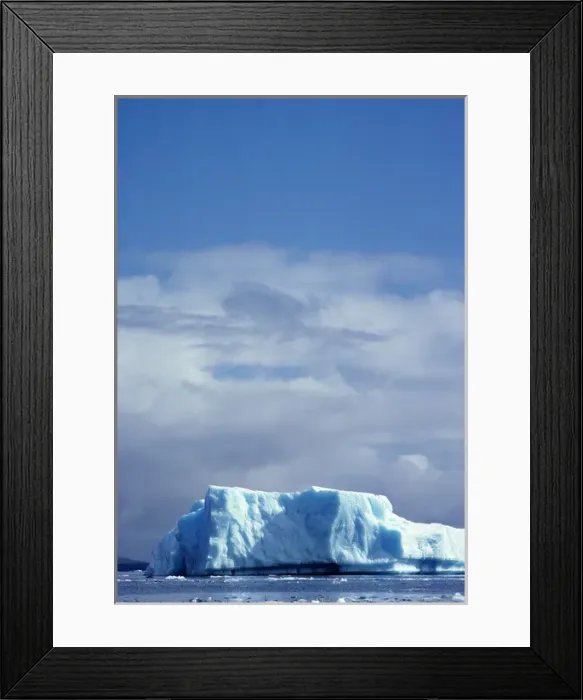 Framed Print : South America, Chile, San Rafael Lagoon NP. An iceburg shaped like a blue mesa rises Framed Print : South America, Chile, San Rafael Lagoon NP. An iceburg shaped like a blue mesa rises