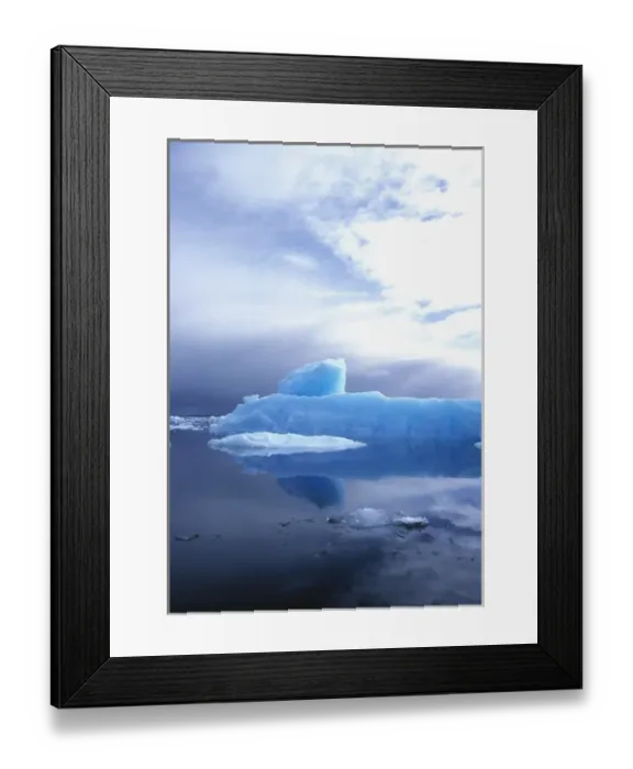 Framed Print : South America, Chile, San Rafael Lagoon NP. A blue iceberg makes its home in San Rafael Lagoon NP