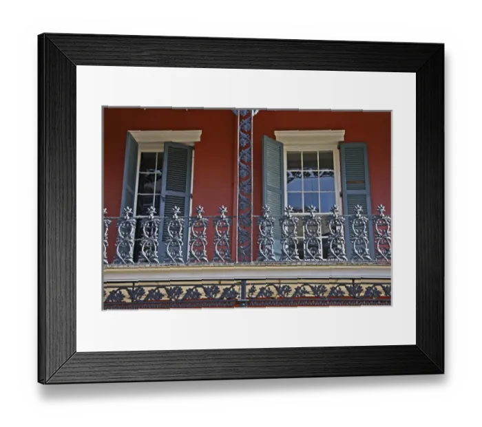 Framed Print : USA, Louisiana, New Orleans, French Quarter. Windows of historic nineteenth century