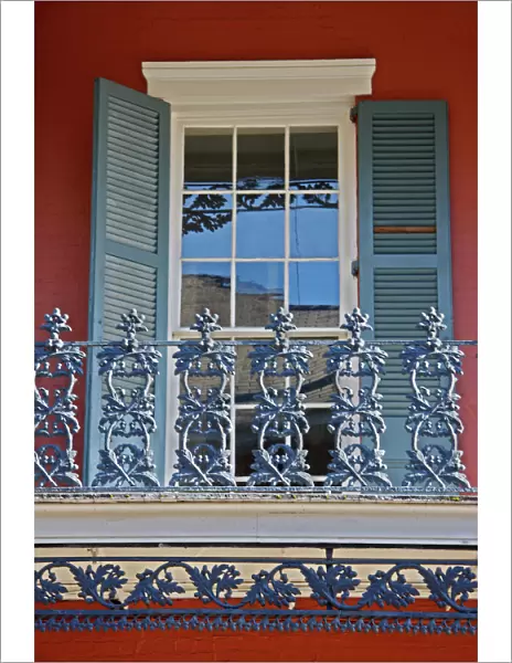 USA, Louisiana, New Orleans, French Quarter. Window of historic nineteenth century