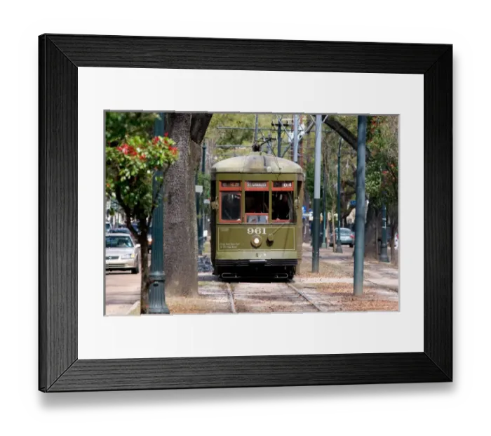 Framed Print : N. A. USA, Louisiana, New Orleans. Street car trolley