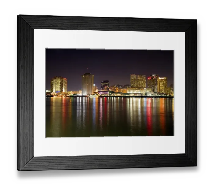 Framed Print : Night skyline of the city of New Orleans along the Mississippi River, Louisiana, USA Framed Print : Night skyline of the city of New Orleans along the Mississippi River, Louisiana, USA