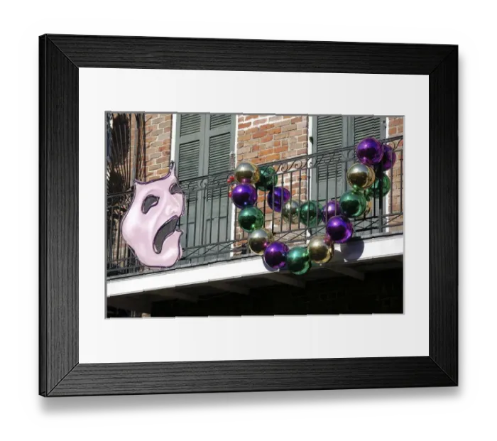Framed Print : Decked out for Mardi Gras in the French Quarter, New Orleans, Louisiana Framed Print : Decked out for Mardi Gras in the French Quarter, New Orleans, Louisiana