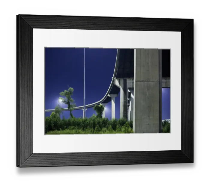 Framed Print : USA, Louisiana, New Orleans, Highway overpass at night Framed Print : USA, Louisiana, New Orleans, Highway overpass at night