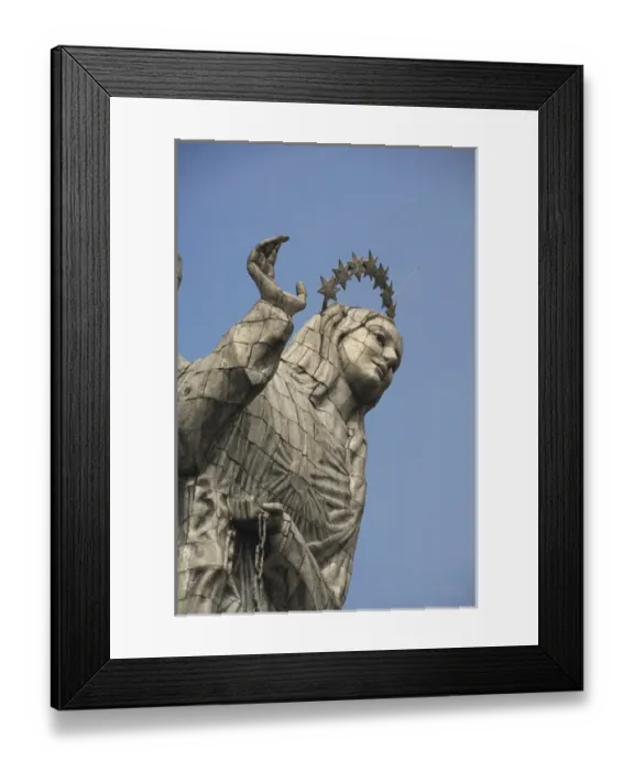 Framed Print : South America, Ecuador, Quito. Statue of the winged Virgin Mary of Quito (La Virgen