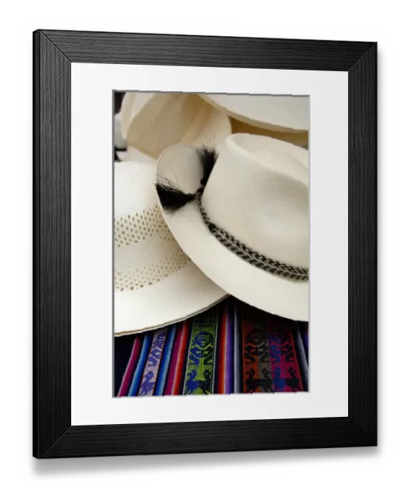 Framed Print : South America, Ecuador, Manta. Small town of El Aromo where the raw material, straw