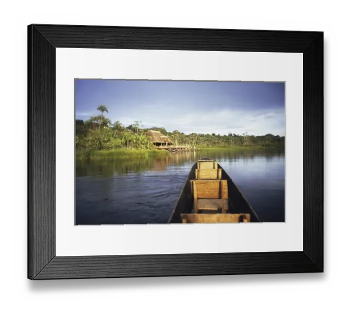 Framed Print : Paddling a dugout canoe on Lake Pilchicocha, Sacha Lodge, Napo River, La Providencia Framed Print : Paddling a dugout canoe on Lake Pilchicocha, Sacha Lodge, Napo River, La Providencia
