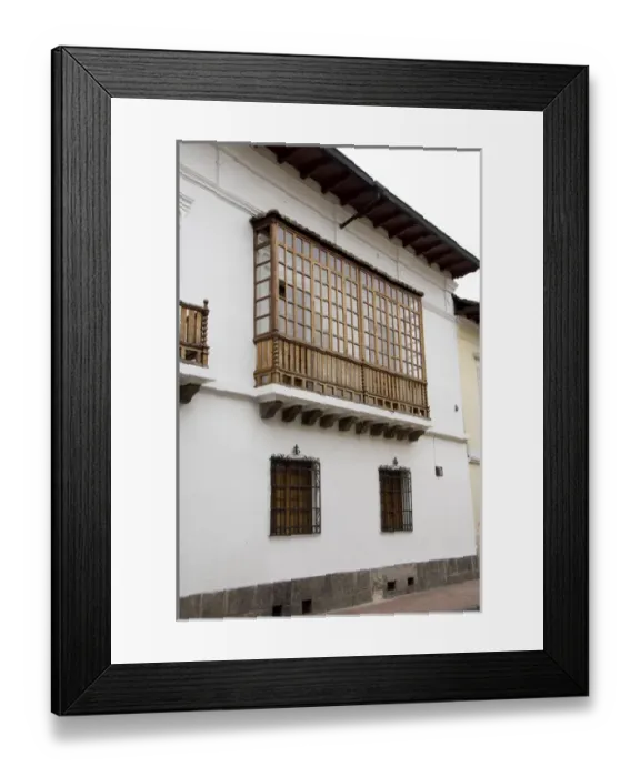 Framed Print : South America, Ecuador, Quito. Historic old Spanish style balcony Framed Print : South America, Ecuador, Quito. Historic old Spanish style balcony