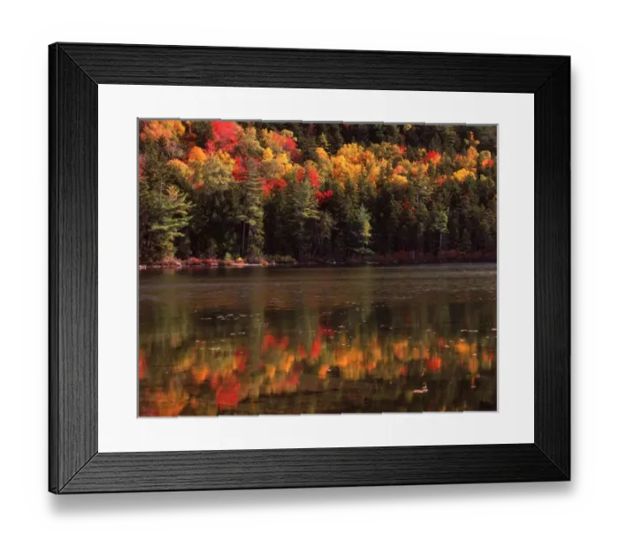 Framed Print : Sunrise Pond and fall foliage, Borestone Mt. Wildlife Sanctuary, Elliotsville Plantation
