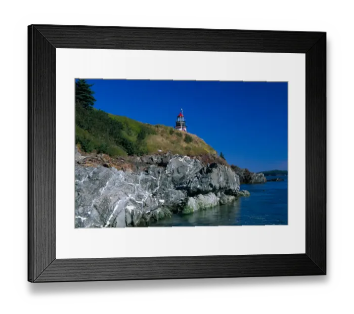 Framed Print : NA, USA, Maine. West Quoddy from the beach below