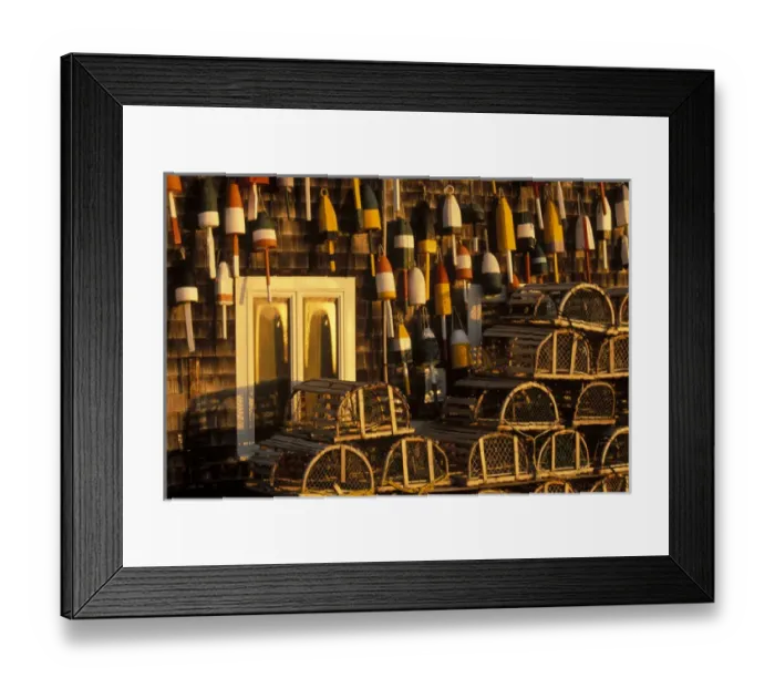 Framed Print : 07. North America, U.S.A. Maine, Bernard, Lobster buoys